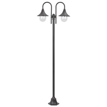 Candeeiro de Pé vidaXL para Jardim com 2 Braços E27 220Cm Alumínio Bronze - 1