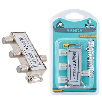 Adaptador Sanda SD-7314 | Conector Spliter Cabo Sanda SD-7314 Coaxial 3-Vias - Prateado - 1