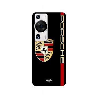 Capa Maniacase para Huawei P60 Pro | PORSCHE logotipo vermelho e dourado fundo preto - 1