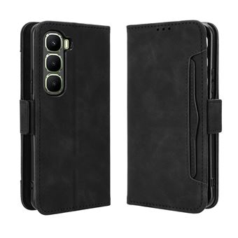 Capa FOXDOCK Protetora para Infinix Hot 60 Pro 4G | Suporte e Flip de couro PU | À Prova de Choque | Preto - 1