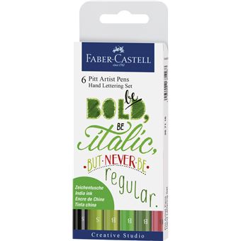 Faber-Castell 8800503 caneta de tinta permanente Preto, Verde, Vermelho, Turquesa 6 peça(s) Multi cor - 1