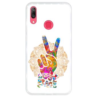 Capa Hapdey para Huawei Y7 2019 - Y7 Prime 2019 Design Mandala Amor e Paz em Silicone Flexível e TPU