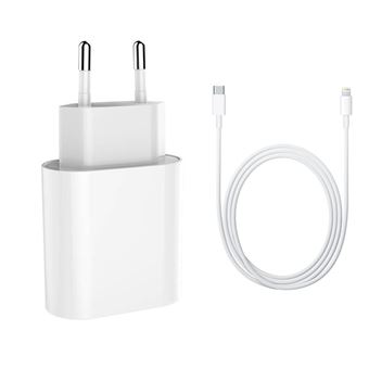 Cabo + Base Carregador Antiimpacto Fast Charge PD 3.0 18w para iPhone 12 Mini | 100cm - 1