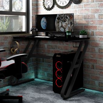 Secretária de gaming vidaXL com pernas em forma de ZZ 90x60x75 cm | preto - 1