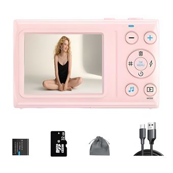 Câmara Digital SZSMART C2 | Ecrã Tátil | 32GB | Rosa - 1