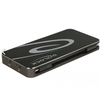 Hub de interface delock 87722 usb 3.2 gen 1 (3.1 gen 1) type-c preto