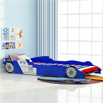 Cama Infantil Carro de Corrida vidaXL | MDF | 200x90 cm - Azul