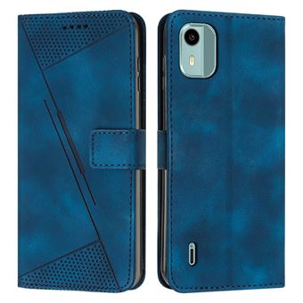Capa FOXDOCK para Nokia C12 | Pele | Flip | 3 Compartimentos para Cartões | Azul - 1