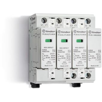 Descarregador Finder | DPS | 230VAC | 20kA | Classe 2 (3VARIST.+GAS) - 1