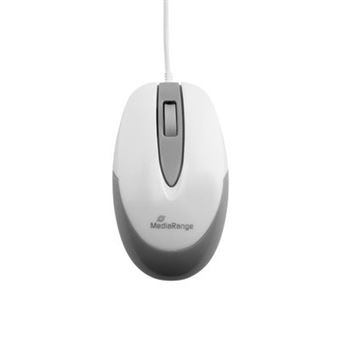 Rato com Fios MediaRange MROS214 | 1000 DPI | Cinzento, Branco - 1
