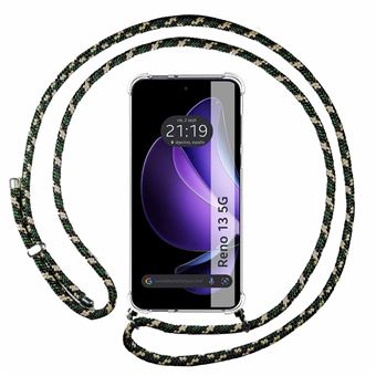 Capa Tumundosmartphone Transparente para Oppo Reno 13 5G com Fio Verde/Dourado - 1