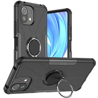 Capa e TPU anti-impressão digital, à prova de choque com muleta Magunivers para Xiaomi 11 Lite 5G NE/Mi 11 Lite 5G/4G - preto - 1