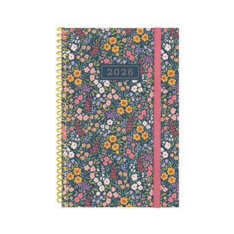 Agenda Semanal A6 2026 Espiral Finocam Beta Flora com Elástico - 1
