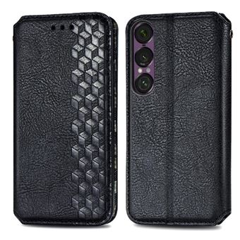 Capa ZURSANA para SONY Xperia 1 VII | Textura de Fibra | Função de Suporte | Bloqueio RFID | Vermelho - 1