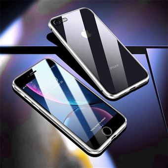 Capa 360° Magnético YIOU Vidro Temperado Frente + Verso para iPhone 8 - Prateado - 1