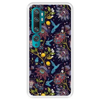 Capa Tpu Hapdey para Xiaomi Mi Note 10 - Note 10 Pro - Cc9 Pro | Design Teste Padrão Floral com Pássaros 2 - Transparente