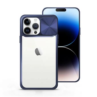 Capa Antichoque Premium com tampa da câmera deslizante MisterCapas para iPhone 14 Pro | Azul Escuro - 1
