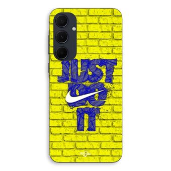 Capa Maniacase para Samsung Galaxy A35 | com logótipo Just Do It azul e frente amarela - 1