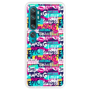 Capa Hapdey para Xiaomi Mi Note 10 - Note 10 Pro - CC9 Pro | Silicone Flexível em TPU | Design Padrão urbano criativo - Transparente