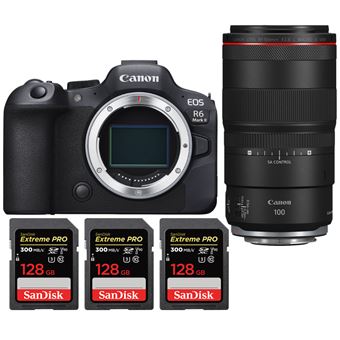 Canon EOS R6 Mark II ( R6II ) + RF 100mm f/2.8 L Macro IS USM + 3 SanDisk 128GB Extreme PRO UHS-II SDXC 300 MB/s + PDF 20 Técnicas para Melhorar as suas Fotografias - 1