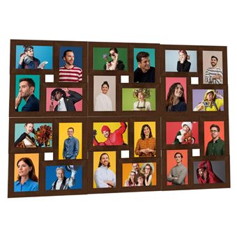 Moldura vidaXL para 24 Fotografias 24 | 10x15 cm | MDF Castanho-escuro - 1