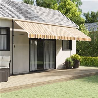 Tecido de substituição para toldo vidaXL | 5x3,5 m | riscas multicor - 1