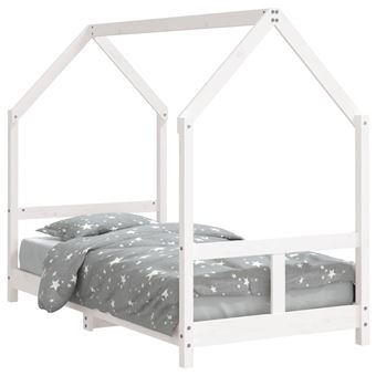 Estrutura de Cama para Crianças 80x160 cm Pinho Maciço Branco