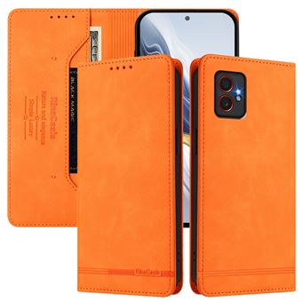 Capa FOXDOCK Tipo Carteira Flip para Samsung Galaxy Xcover 7 Pro com Bloqueio RFID | Fecho Magnético | Pele PU  | Laranja - 1
