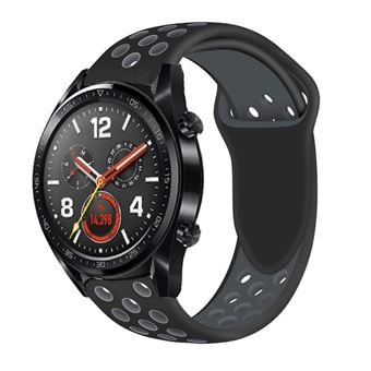 Pulseira Magunivers silicone bicolor suave preto/cinza para Huawei Watch GT - 1
