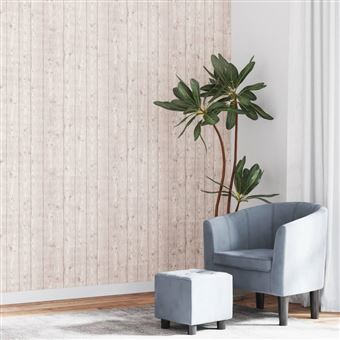 Papel parede 3D vidaXL grão de madeira | 10x0,53 m | não-tecido cinza - 1