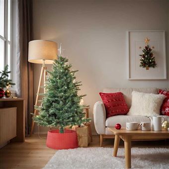 Saia de Árvore de Natal vidaXL | Vermelho Ø 65 x 24 cm | Plástico - 1