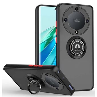 Capa Tumundosmartphone fosca com borda preta e anel giratório 360 para Honor Magic 5 Lite 5G - 1