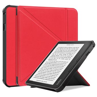 Capa PU função despertar/dormir automático com apoio, vermelho Magunivers para Kobo Sage - 1