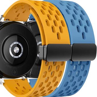 Pack Antiimpacto 2x Bracelete SnapFlow para Garmin Venu Sq 2 music Edition | Amarelo e Azul - 1