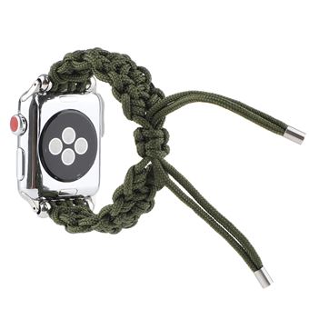 Bracelete de Nylon HSMY Trançado Ajustável para Apple Watch Series 6/ SE/ 5/ 4 | 40 mm - Verde Escuro - 1