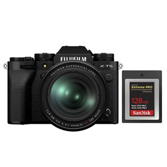 Fujifilm X-T5 Kit 16-80mm R Black+SanDisk 128GB Extreme Pro CF CFexpress Card Type B - 1