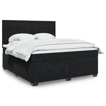 Cama com molas/colchão vidaXL | 180x200 cm | veludo preto - 1