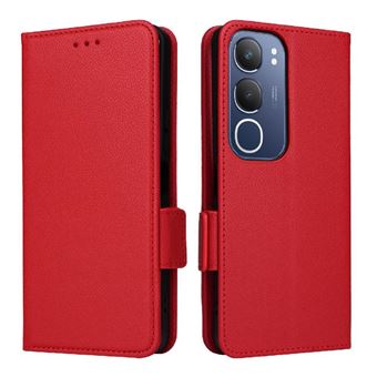Capa ZURSANA para vivo Y19S 4G | Flip | Pele PU | Fecho Magnético | Porta-cartões | Vermelho - 1