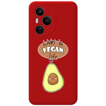 Capa Tumundosmartphone de Silicone Líquido vermelha para Honor 400 Pro 5G Vegan Life Design Drawings - 1