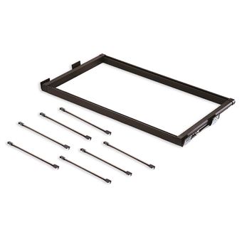 Porta-Calças Extensível Emuca | Regulável | | Módulo 900 mm | 7 Varetas | Aluminio E Aço | Moka - 1