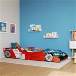 Cama Infantil Carro de Corrida vidaXL | MDF | 200x90 cm - Vermelho