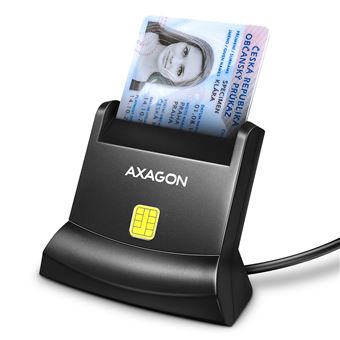 Leitor de Smart Cards Universal Axagon Universal desktop USB contact Smart/ID card reader with long USB-A cable. Suitable for the eObanka application. | Preto - 1