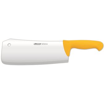 Cutelo Arcos - Inox Prof 297500 de Nitrum e Punho Ergonómico Polipropileno Amarelo e Folha 24 cm e 4 mm Espessura - 1
