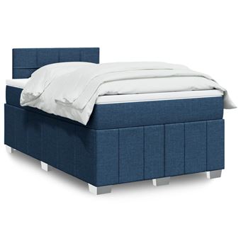 Cama boxspring com colchão vidaXL | 120x190 cm | tecido azul - 1