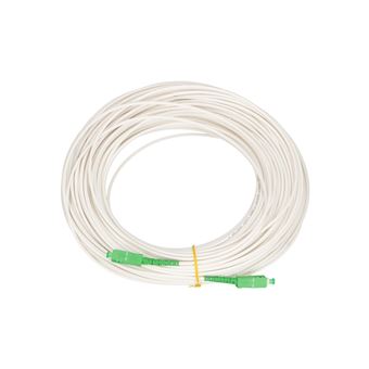 Cabo de Fibra Ótica Extralink Patchcord SC/APC-SC/APC branco LSOH, Modo Unico, Simplex, G.657A2, 3mm, 30m | Verde, Branco - 1