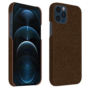 Capa Avizar para iPhone 12 /12 Pro Rígida Acabamento Tecido Anti-traços Lavável castanho - 1