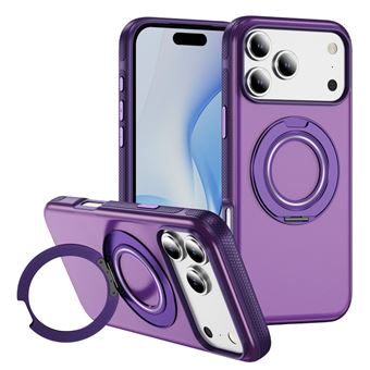 Capa Protetora à Prova de Queda com Suporte Magnético Giratório 360° QT06 V-REEL para iPhone 17 Pro Max - Roxo - 1