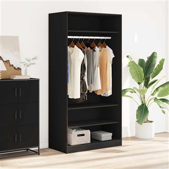 Roupeiro vidaXL | 100x50x200 cm | contraplacado preto - 1