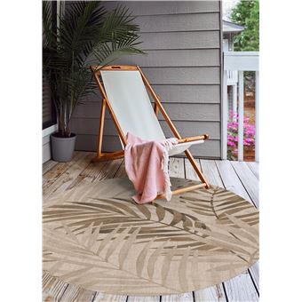 Tapete de PVC interno/externo VINILIKO Palmeiras naturais sépia | [Diam] 150 cm - PVC antiderrapante, vinílico para cozinha ou sala - 1