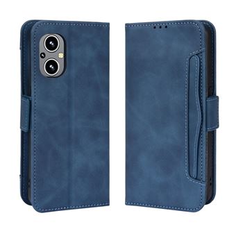 Capa FOXDOCK Protetora para OPPO Reno 8Z | Suporte e Flip de couro PU | À Prova de Choque | Azul - 1